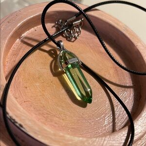 Green Crystal Pendant Necklace